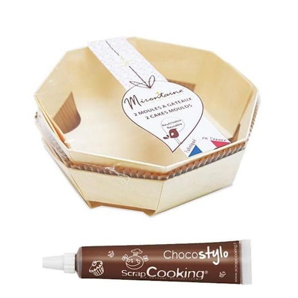 2 træ kageforme Ø 18 cm + Chokoladepen