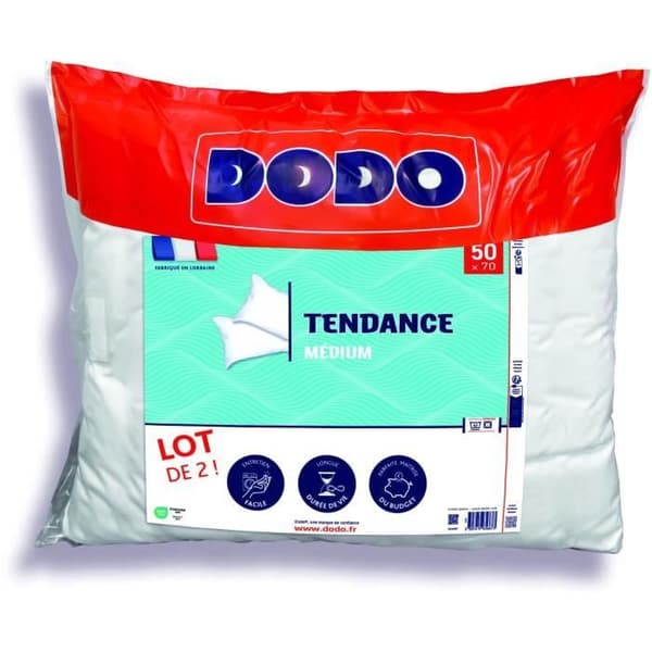 DODO Set med 2 trendiga kuddar 50x70 cm - 100% polyester Vit