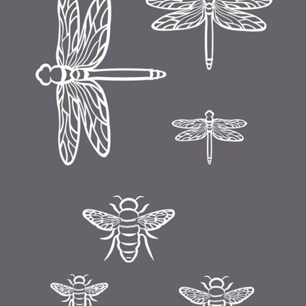 Insekter A5 screentryck stencil Grå