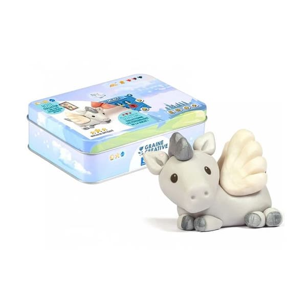 fantastinen metallilaatikko pegasi Grå, vit och blå