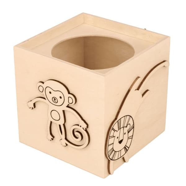 Savanna animals træblyantpotte beige