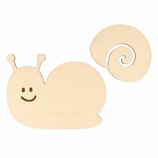 Dekorativt objekt - Snigel - 15x11,5 cm - Ljus trä - Inomhus - Blandat Beige