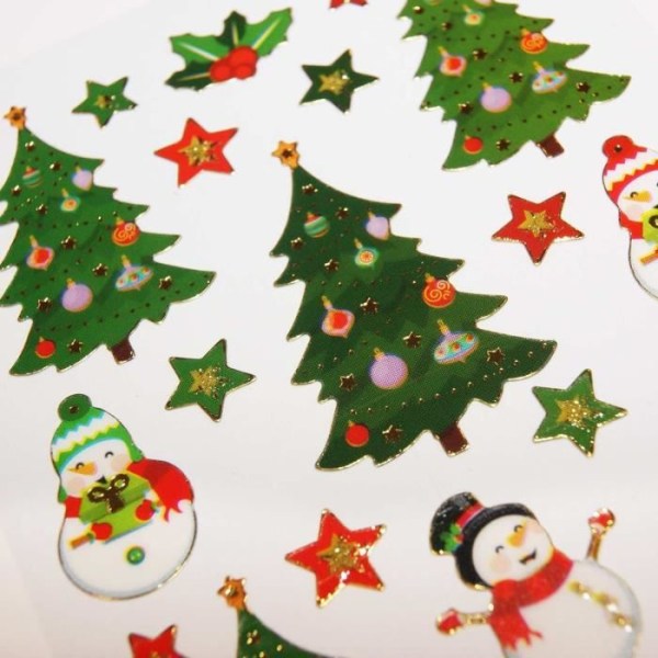 Julklistermärken - träd och snögubbar