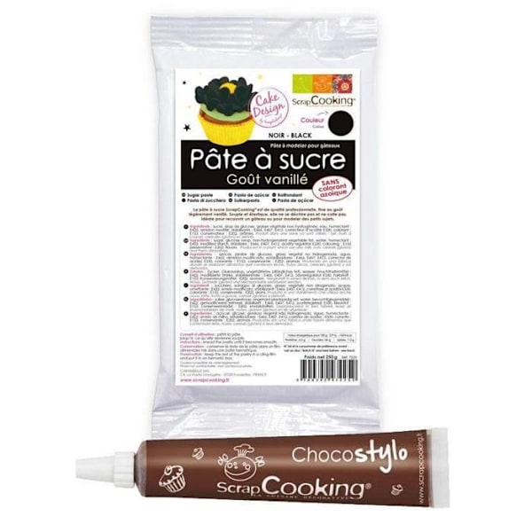 Mustasuklaamassa 250 g + Suklaakynä Svart