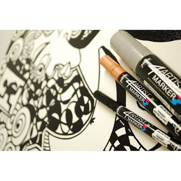 Oljemålningsmarkörer - 4Artist Marker Pébéo - Vit och Svart - 4 mm - 2 st Vit och svart
