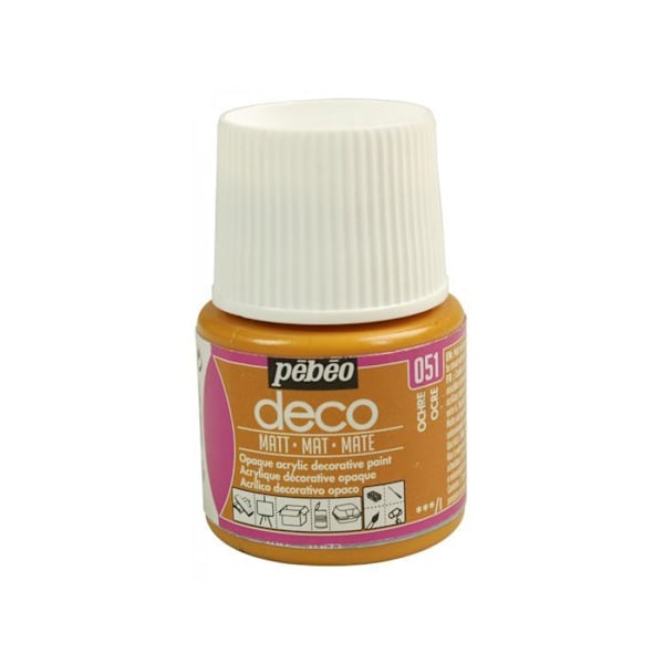 Akrylmaling - Pébéo - P.BO Déco - Matt okker - 45ml - Mat finish Ockra