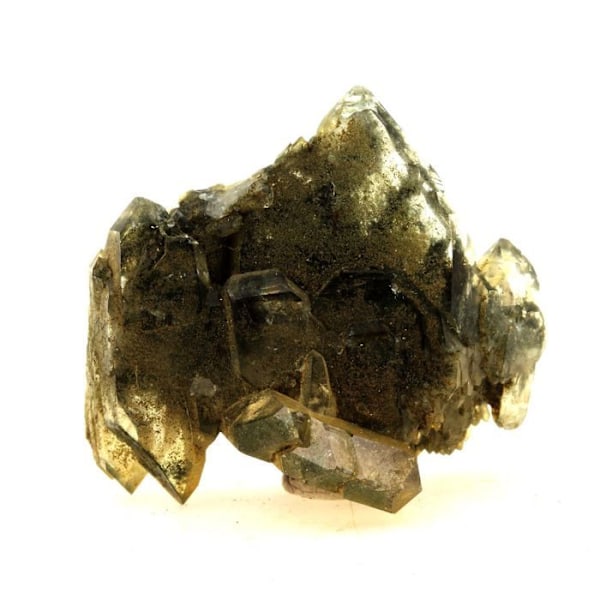 Kivet ja mineraalit. Soul Quartz + Kloriitti. 118,5 senttiä. Les Chapieux, Tarentaise, Ranska.