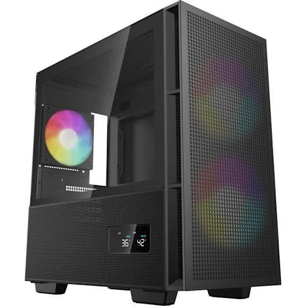 PC-kabinet - DEEPCOOL - CH360 Digital - Uden strømforsyning - Mini tower - M-ATX format - Sort