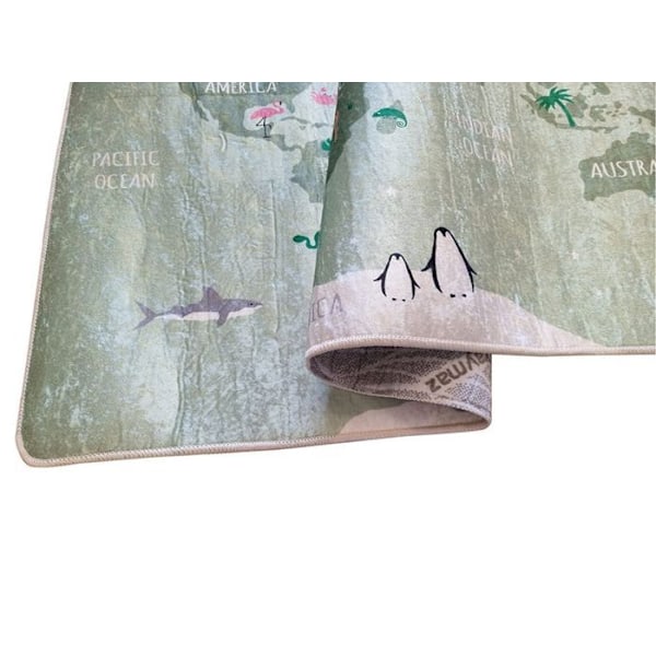 Børnetæppe - MANI TEXTILE - Grøn - Polyester - 100x150 - Kan maskinvaskes Grøn
