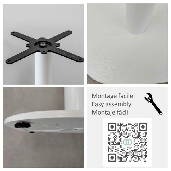 XL hvid Rom model understel til borde op til Ø 130 cm Vit