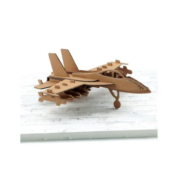 Kartong flygplansmodell - Brun - 16,5 x 17,5 x 6 cm Beige