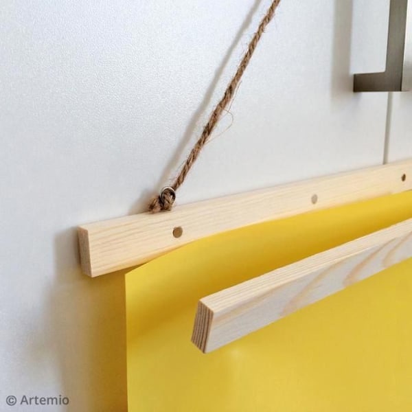 2 st trästänger för väggaffisch 32 cm Beige