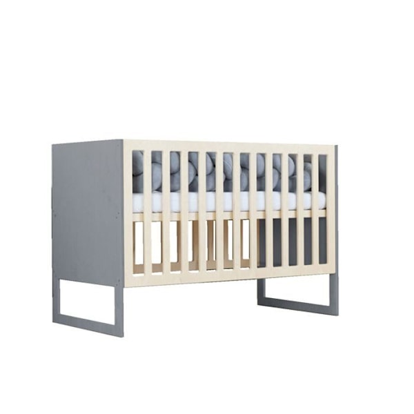 Seng baby CHRUPPY 60 x 120 cm grå og lakeret Grå