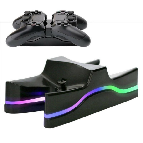 Laddstation för PS4 - Färgglad Dual Charging PS4 Wireless Game Controller Stand Laddningsbas