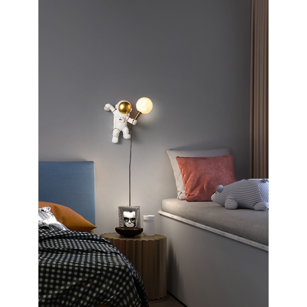 Nordisk LED personlighet astronaut måne barnrum vägglampa kök matsal sovrum arbetsrum balkong gång lamp dekoration