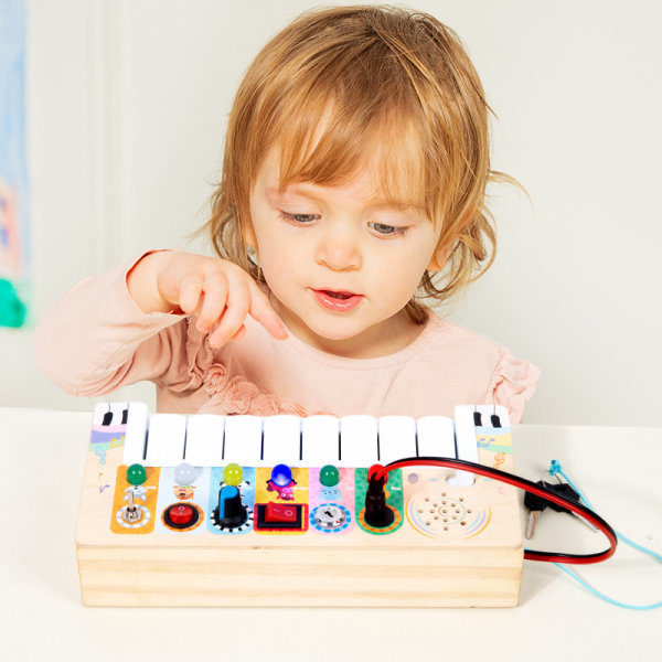 1 st Music Montessori Busy Board Aktivitetstavla ，Med djurläten