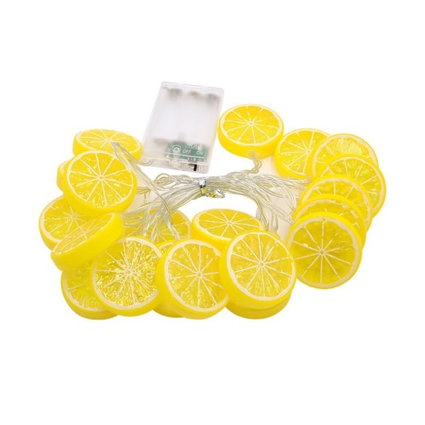 LED-ljusslinga med citronskiva, 3m20 lampa [batterilåda] alltid på + blinkande
