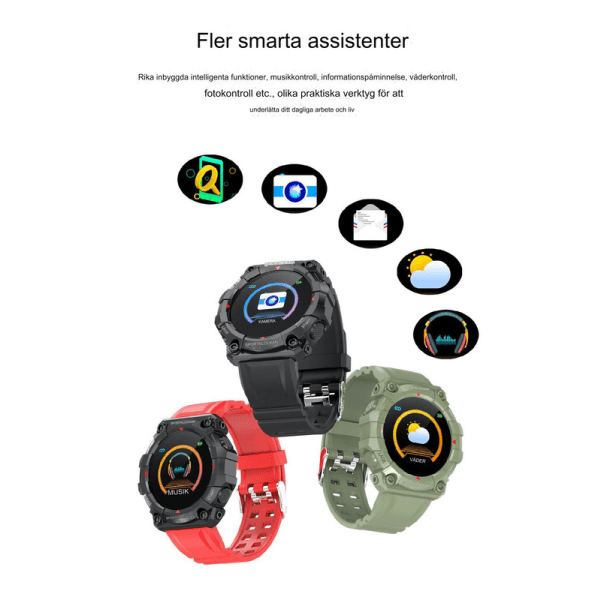 FD68S smart sportarmband, puls- och blodtrycksmätare, stegräknare information push