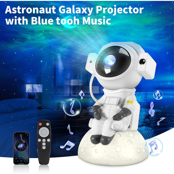 Astronaut stjärnhimmel projektionslampa, Bluetooth-högtalare, kan spela musik