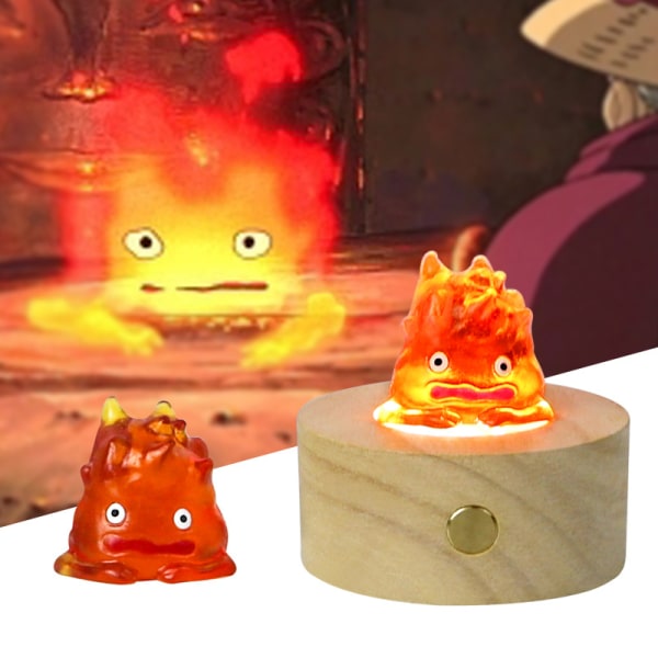 Casifer Nattljus Tecknad Anime Flame Dekorativ lampa Howl'S Moving Castle ，Laddningsbas