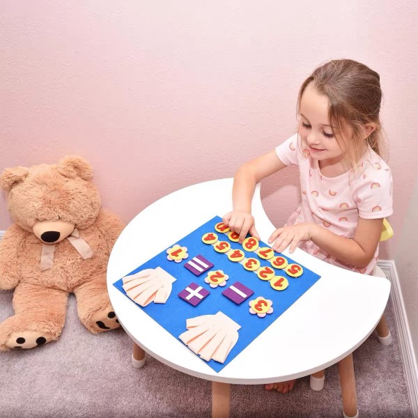 Felt Finger Learning Board, gör-det-själv barns tidiga pedagogiska pedagogiska leksak Felt Busy Board (set med 2)