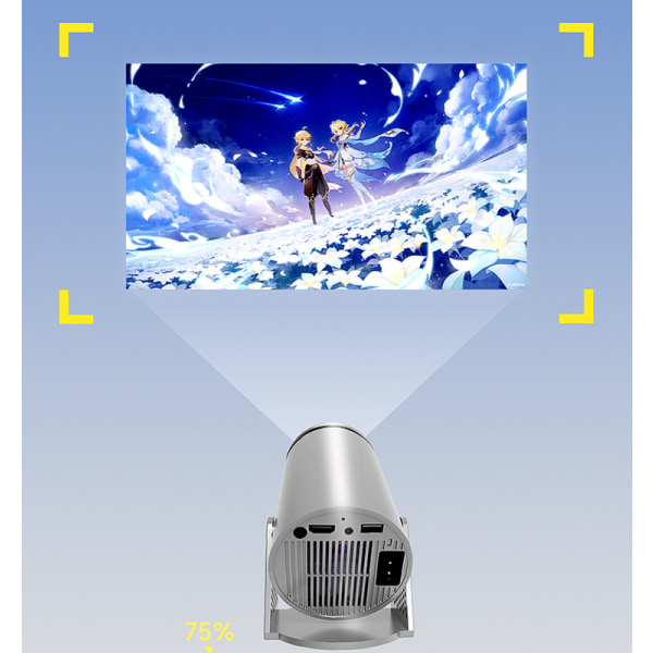 Projektor 4K-videoavkodning stöder 2,4G/5,5G dual-band Wifi 1080p 1280*720p silver