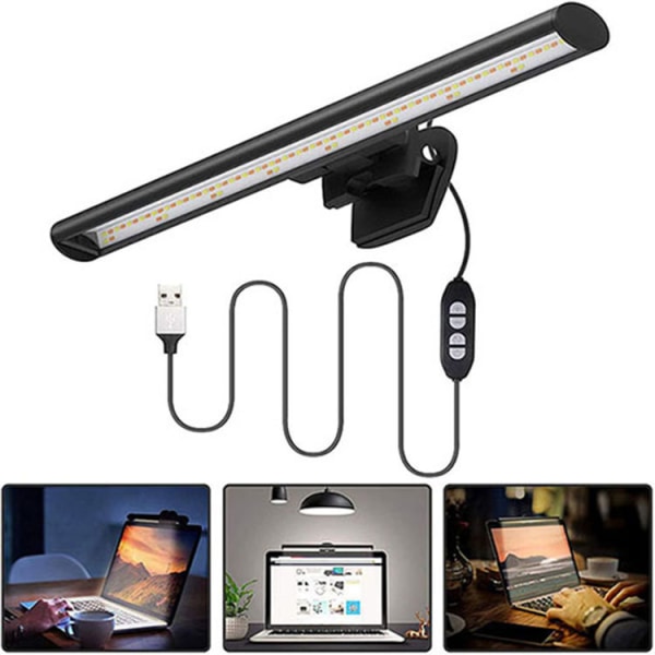 Skärmhängande lampa, bildskärmshängande lampa, smart kontorsögonskydd läsbordslampa, LED-fyllningslampa