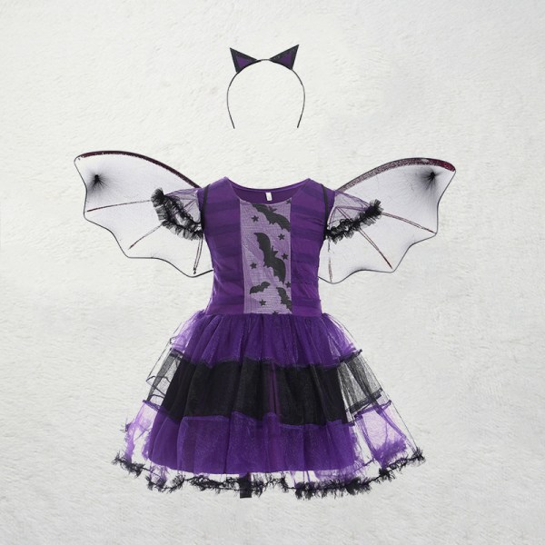 Halloween häxprestationsdräkt för barn 110 Purple 110