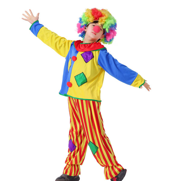 Halloween Cosplay Barn Clown Kläder Clown Costume Circus L red L