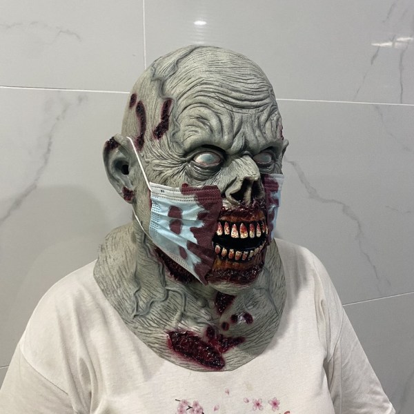 Halloween mask zombie apokalyptisk mask skräck latex huva