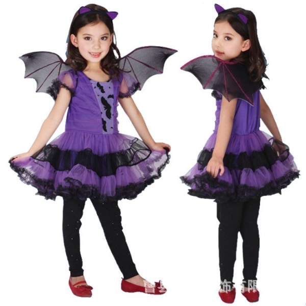 Halloween häxföreställningsdräkt för barn 130 Purple 130