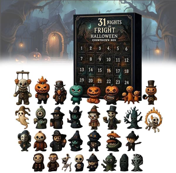 Halloween Horror Countdown Box med 31 figurer og dekorationer-FO-