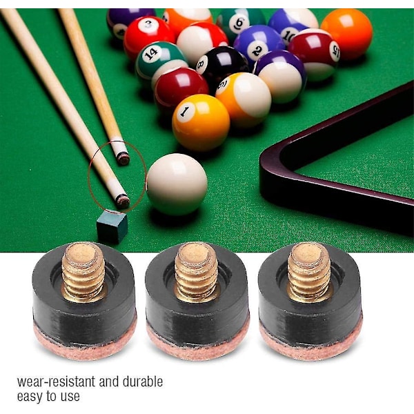 Biljard Snooker Pool Cue Tips, biljard Cue Tip Pole Tip Utbyttedeler Takkel Tilbehør (5 stk, Svart) Banmo