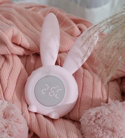 Vækkeur Natlys til Børn med 6 Ringetoner Søvntræner Soveværelseslampe Pink-FO-