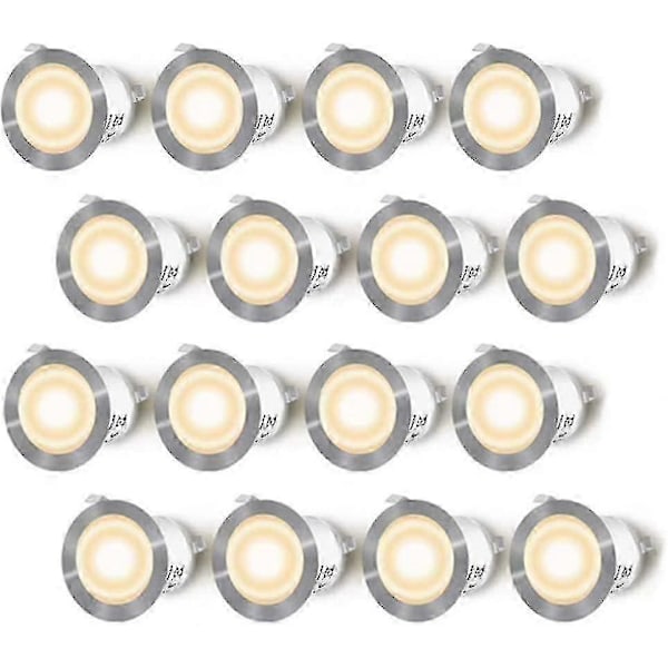 16-pack LED Infällda Spotlights för Trädäck, Vattentät IP67, Utomhus Infällda Spotlights Kit