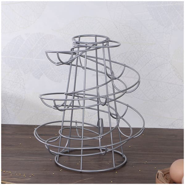 Egg Holder Moderne Spiral Dispenser Oppbevaringsstativ Spar plass for Ki-FO-