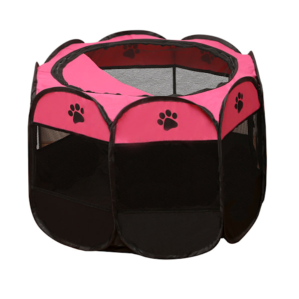 Bärbart hopfällbart husdjurstält hundkoja bur rosaröd rosaröd Rose red Rose red L: 91*91*58cm