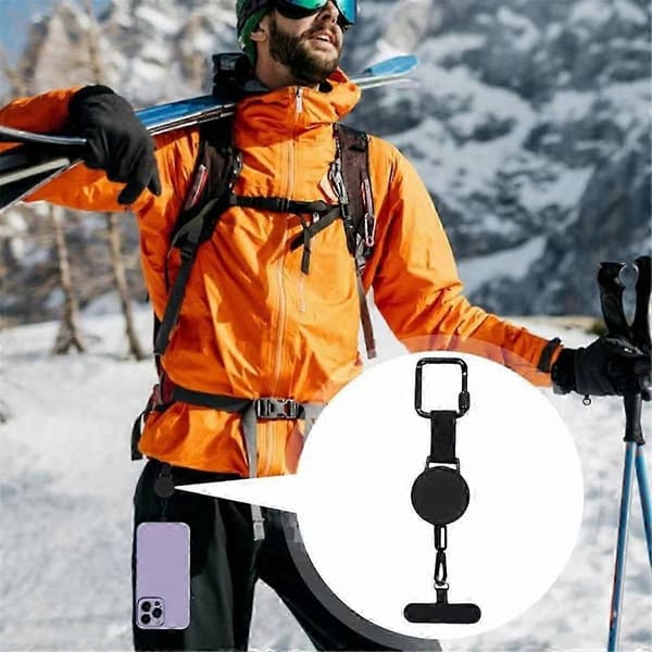 Säädettävä varkaudenestopuhelinhihna vyöklipsillä-FO-
