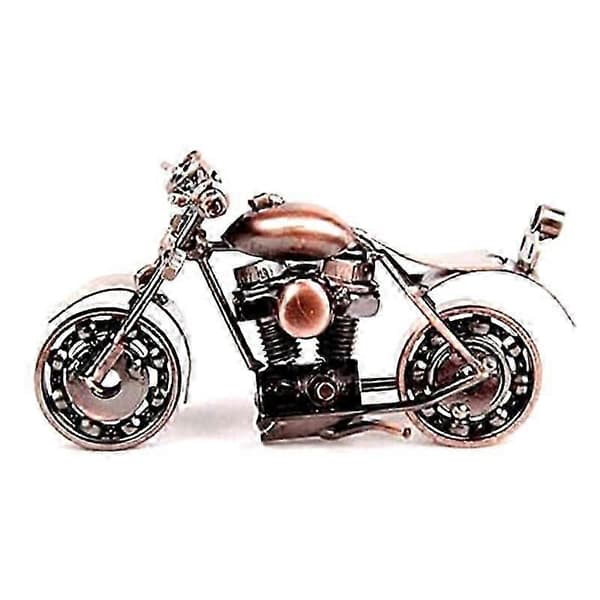 Motorcykel Dekorationsfigur Jern Motorcykel Skulptur Skrivebordsdekoration Bronze-FO-