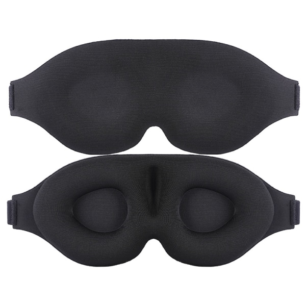 Sömnmask för män och kvinnor, 3D-formad koppformad ögonmask och ögonbindel, konkavt formad nattsömnmask, blockerar ljus, för resor, yoga, tupplur, svart - 2-pack