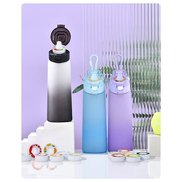 Air-Up Vattenflaska 700ml – 8 Smakkapslar | Sockerfri & Smakfull | Gradientflaska, Perfekt för Utomhus och Träning Gradient blå Gradient blå-FO- Gradient blue