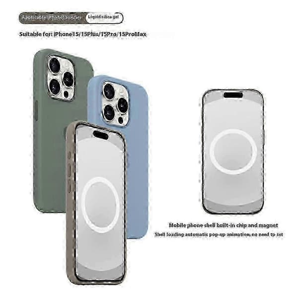 Til iPhone 15 Pro-deksel med MagSafe - Flytende silikonbeskyttelse (Bestselger)-FO-