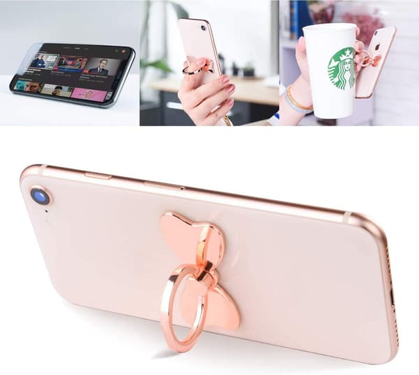Mobiltelefon Fingerholder Smuk Metal Sommerfugl Ring Greb Stabil-FO-