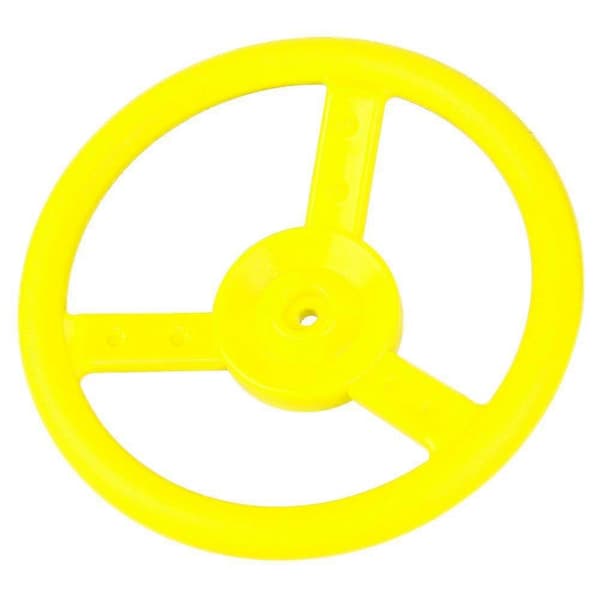 Small Plastic Steering Wheel for Outdoor Playground, Swing Set Accessory (Yellow)-FO-