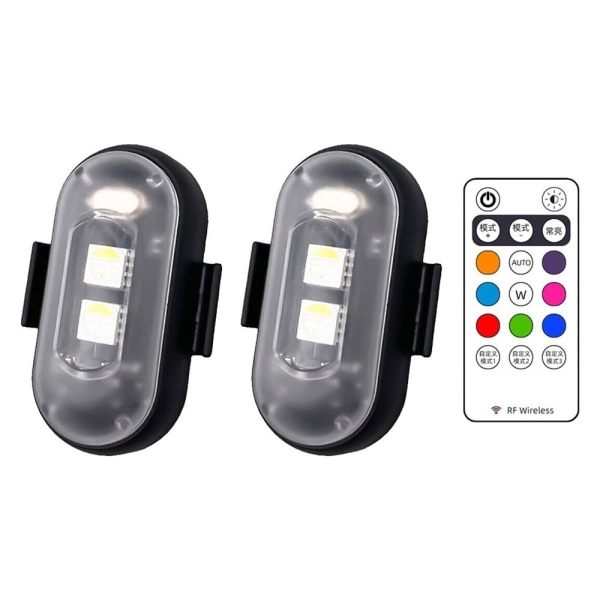 8 Farver LED Strobe Lights Flyvemaskinelys 2PCS 2ST 2Pcs