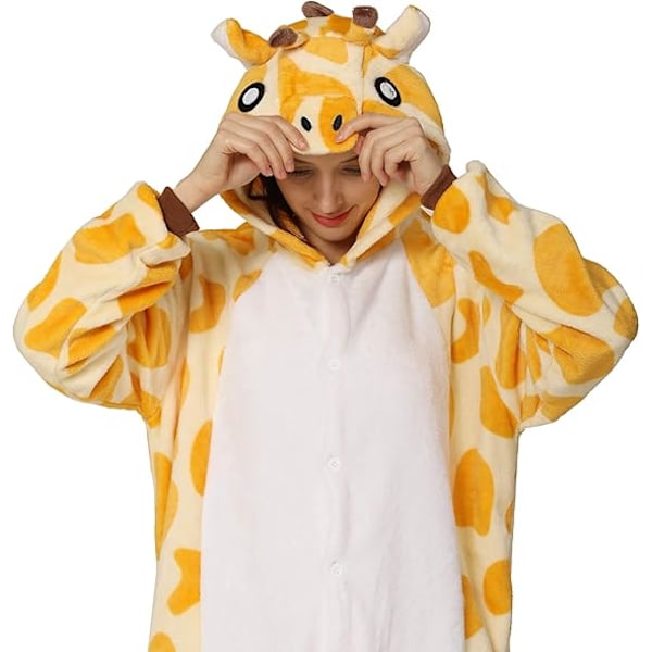 Unisex Voksen Pyjamas Dyredrakt Cosplay En-delt Pyjamas (Glidelås Versjon Giraff) - L