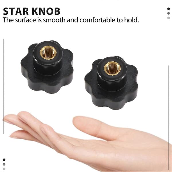 M10 10mm diameter gjenge svart plast stjernehode klemknott grep-FO-