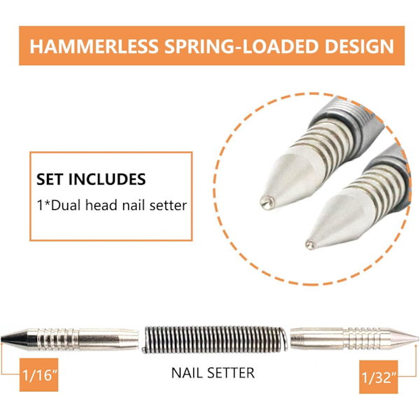 2-piece double-head spring nail hammer free nail kit punching-FO-