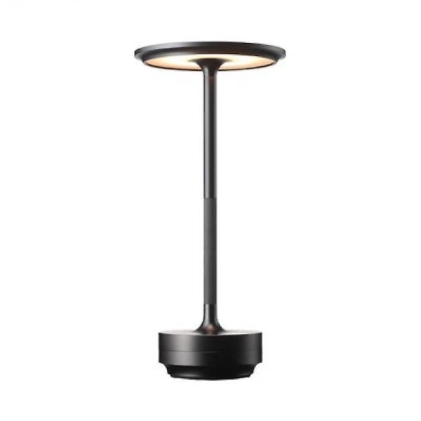 Trådløs Bordlampe Dæmpbar Vandtæt Metal USB Genopladelig Bordlampe -1 stk.-WELLNGS black