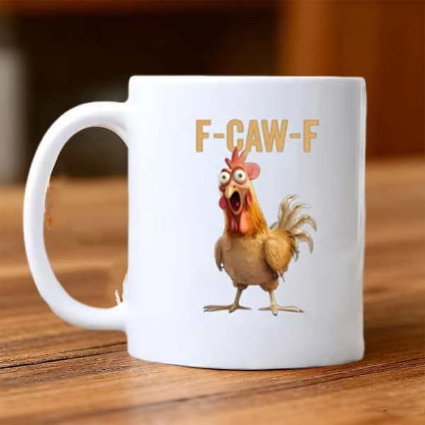 Rolig Kyckling Keramisk Mugg - 33cl Nyhetskaffekopp för Män & Kvinnor-FO-